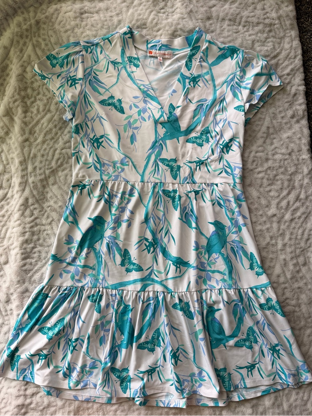 Jude Connally Women’s Ginger Dress Birds & Butterflies White Size S Whimsical - Picture 3 of 12